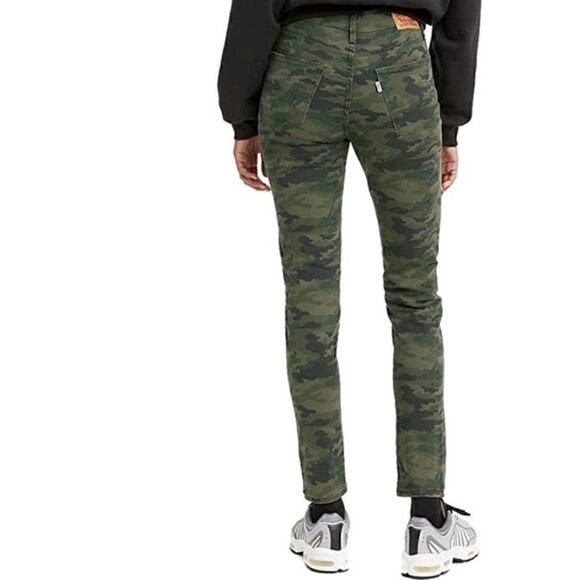 New Levi's Andie Green Camo 721 High-Rise Skinny Jeans Women pants size 0 - Picture 5 of 7